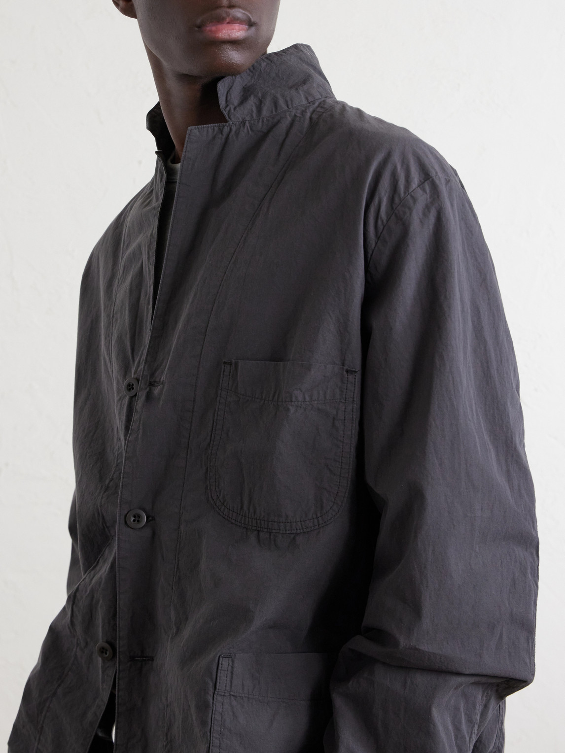 Orslow Cotton And Linen-blend Shell Jacket In Gray