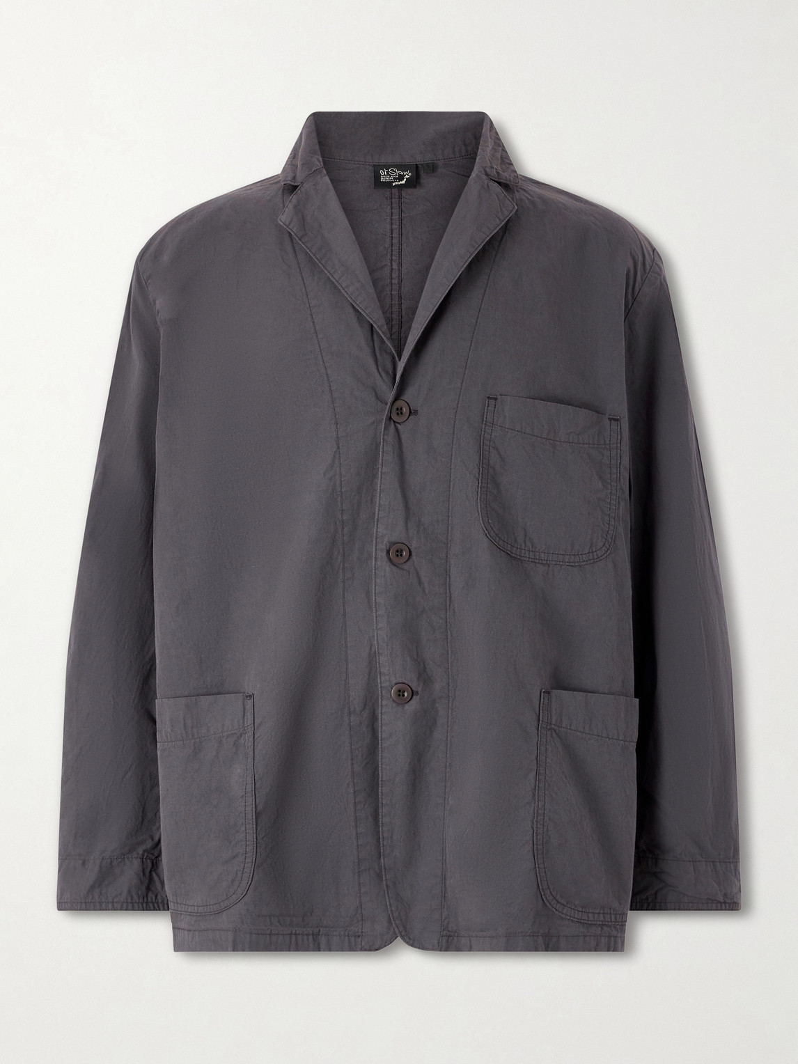 Orslow Cotton And Linen-blend Shell Jacket In Gray