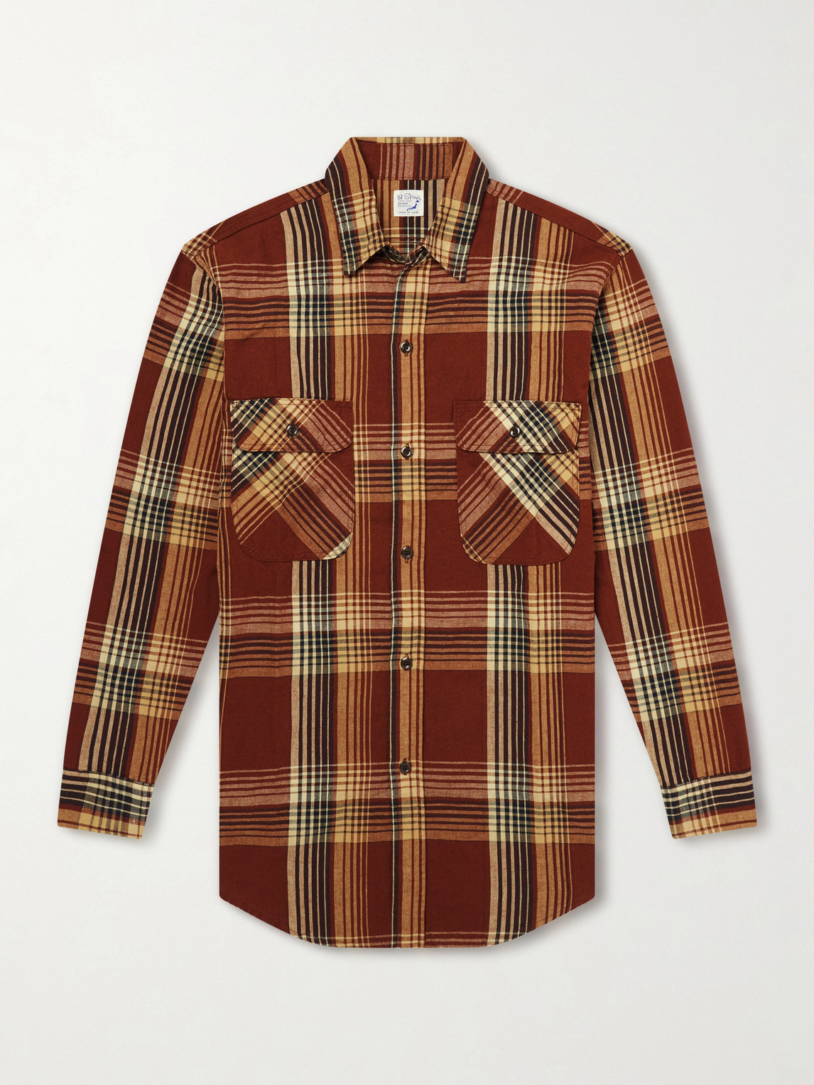 Orslow Checked Cotton And Linen-blend Shirt In Multi