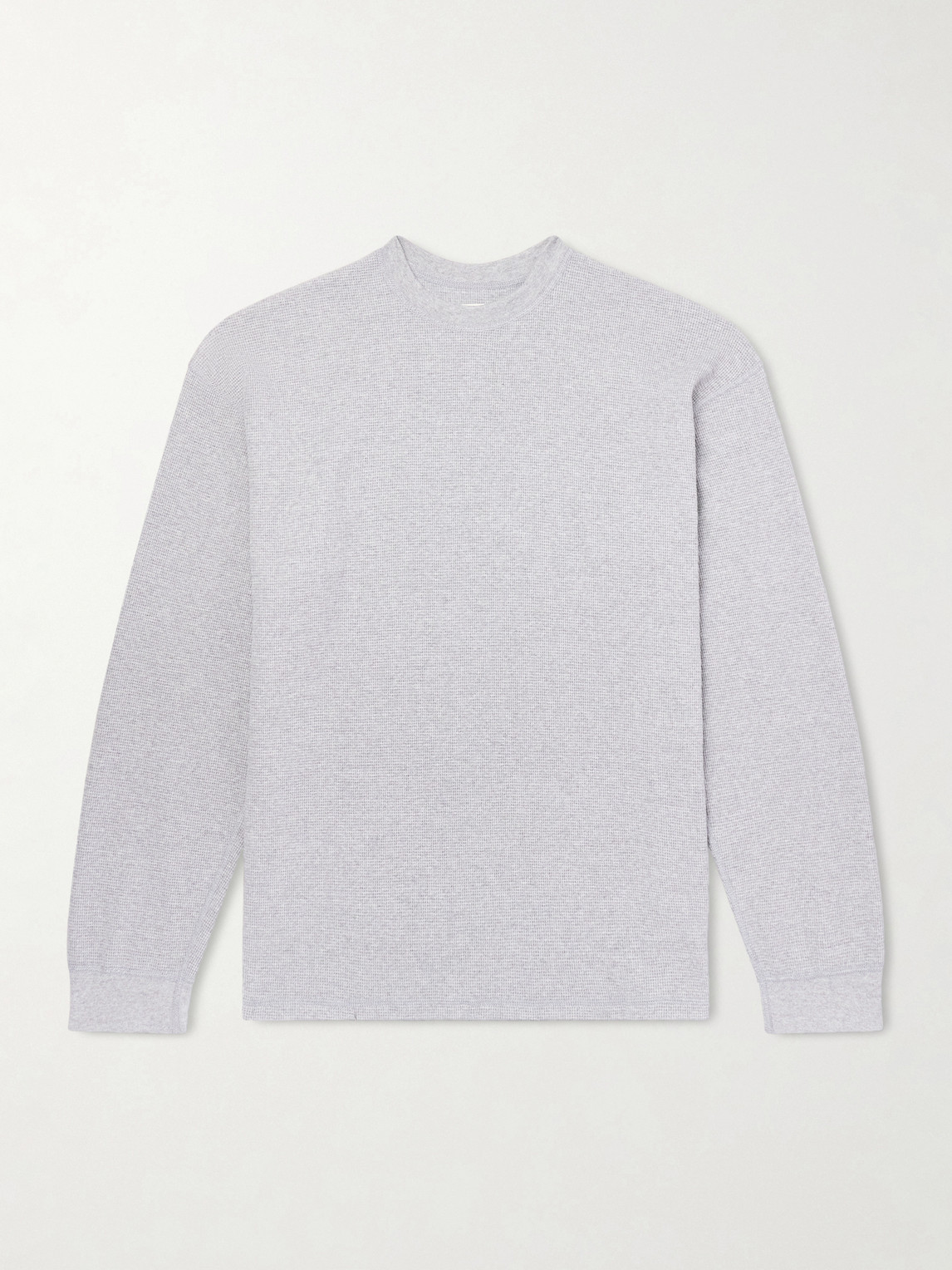 Orslow Waffle-knit Cotton-blend Sweater In Gray