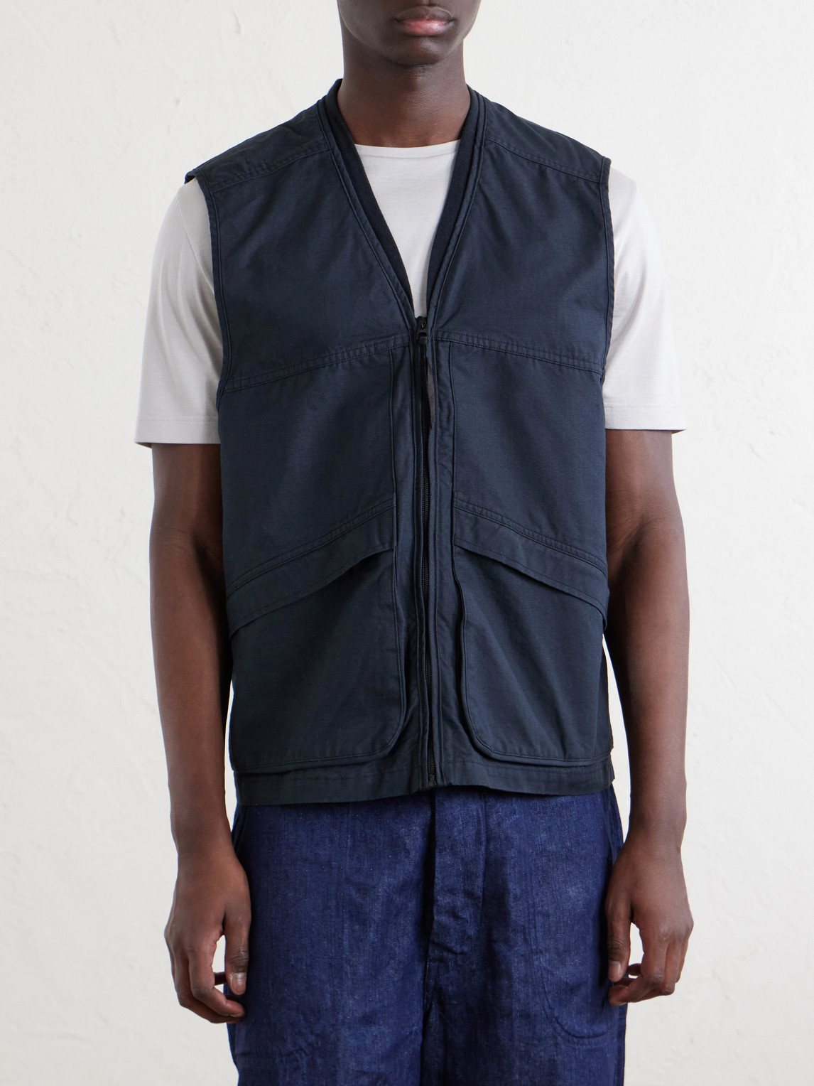  Orslow - Utility Cotton Vest - Men - Blue - 2 
