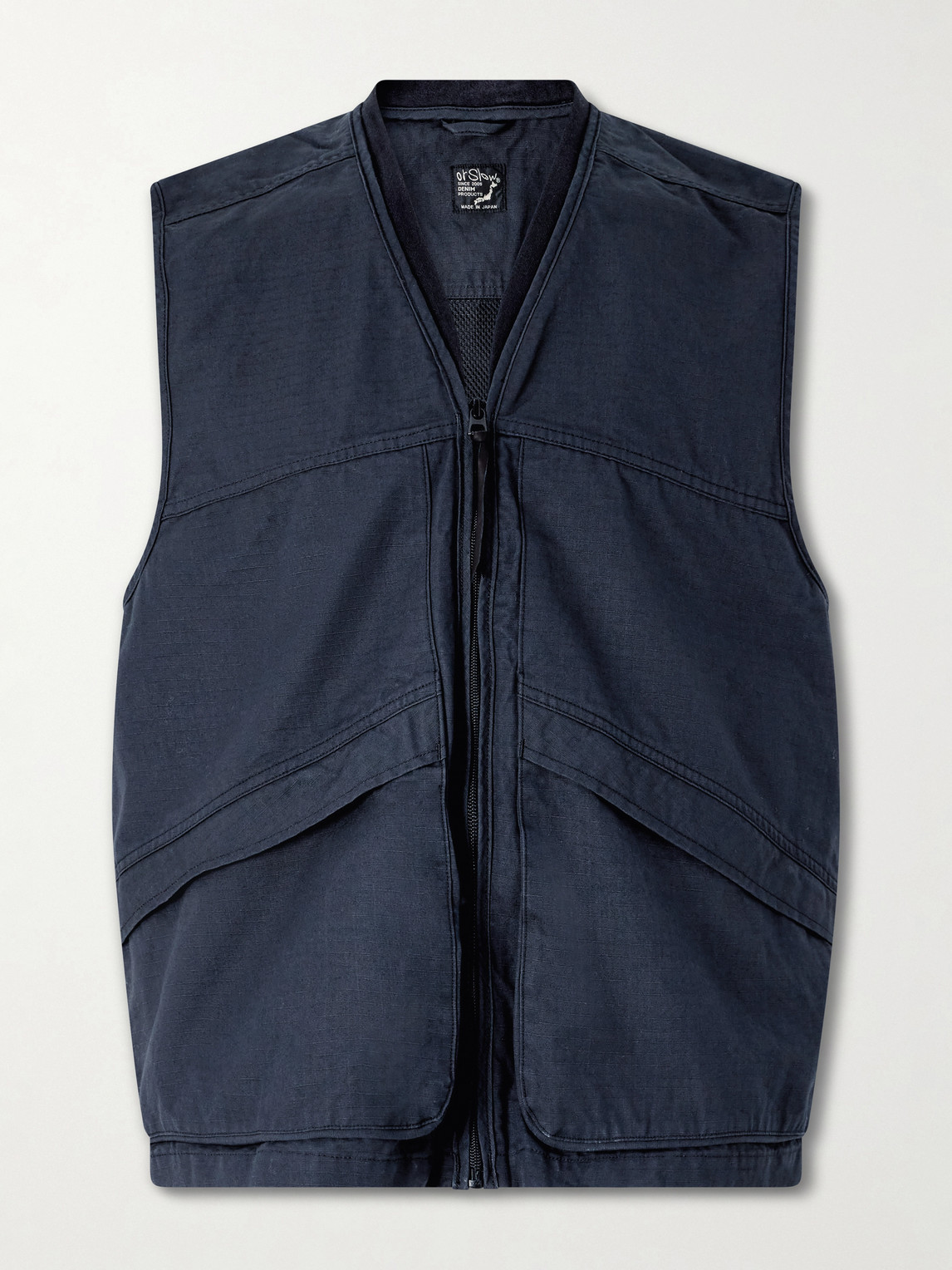 Orslow Utility Cotton Vest In Blue