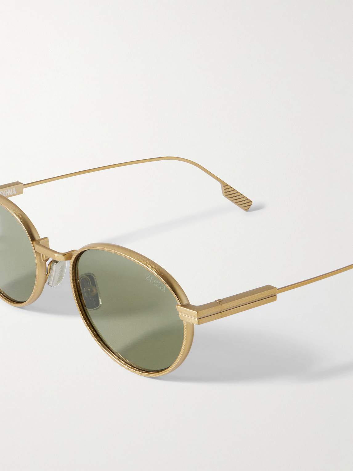  Zegna - Round-frame Bronze-tone Sunglasses - Men - Gold 