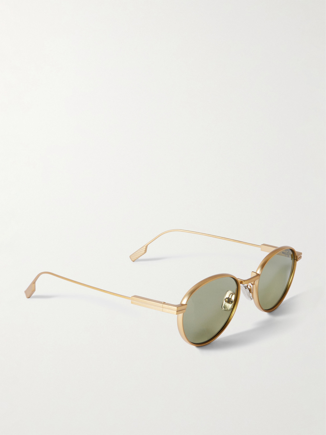  Zegna - Round-frame Bronze-tone Sunglasses - Men - Gold 