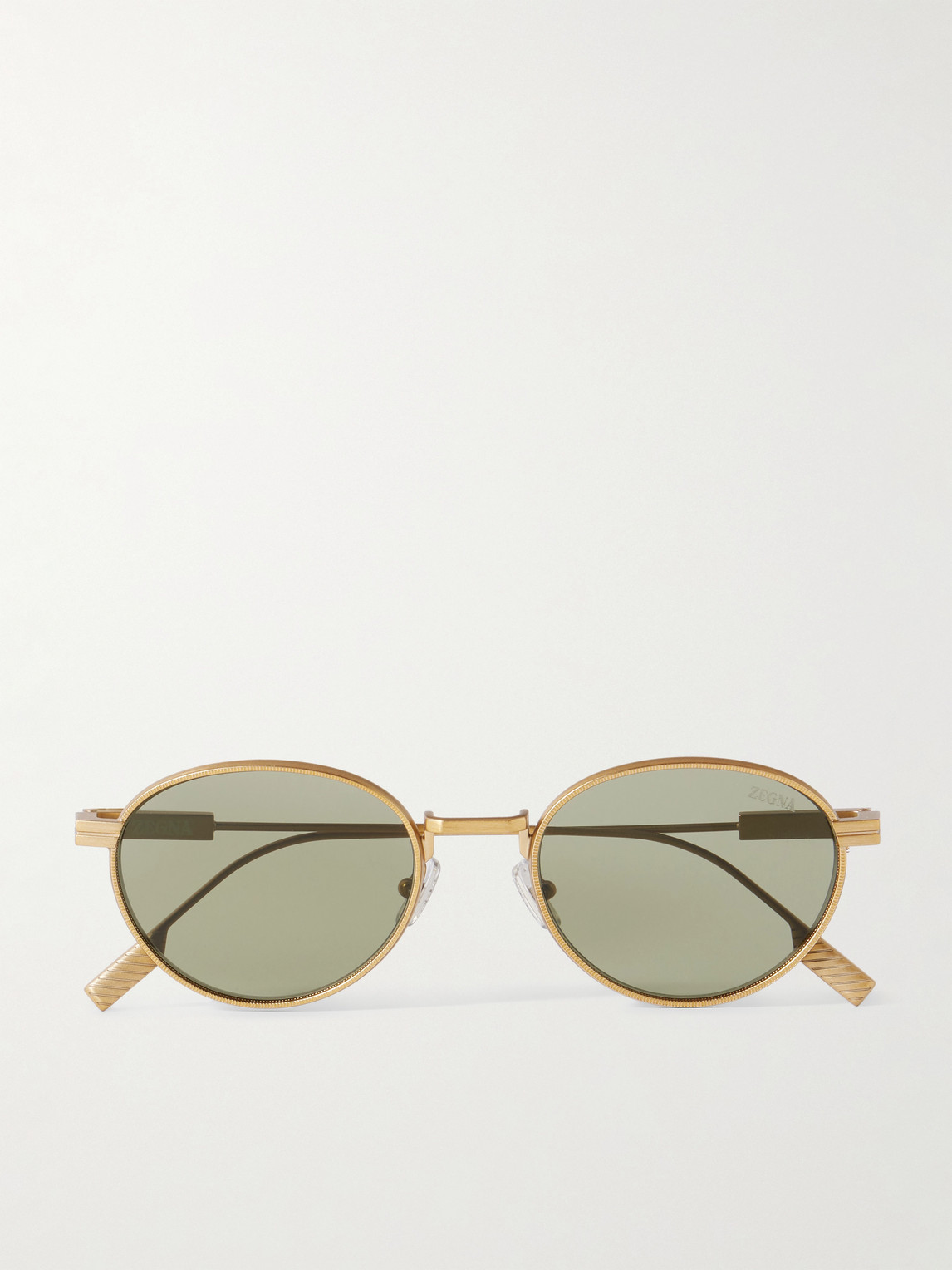 Zegna Round-Frame Bronze-Tone Sunglasses - Men