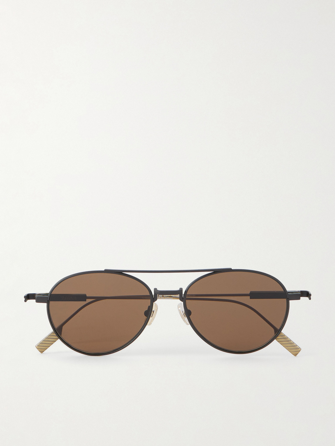 Zegna Aviator-Style Two-Tone Titanium Sunglasses - Men