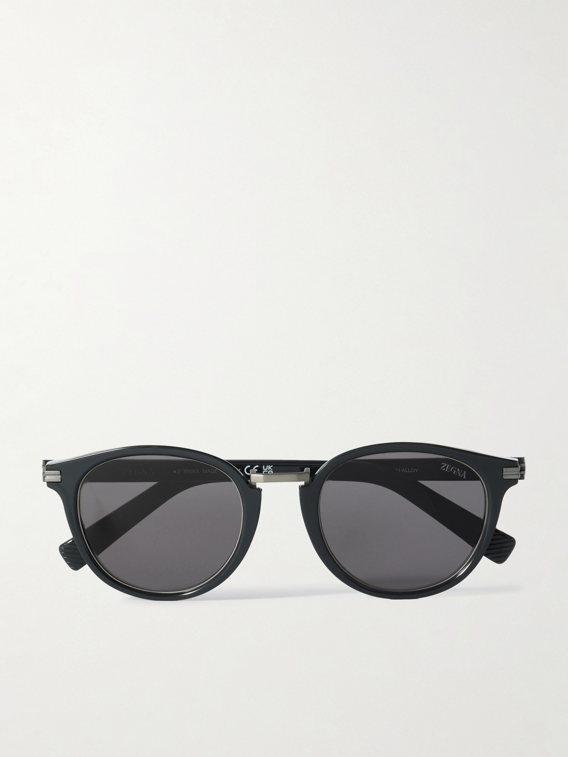 Zegna Round-Frame Acetate and Gunmetal-Tone Sunglasses - Men
