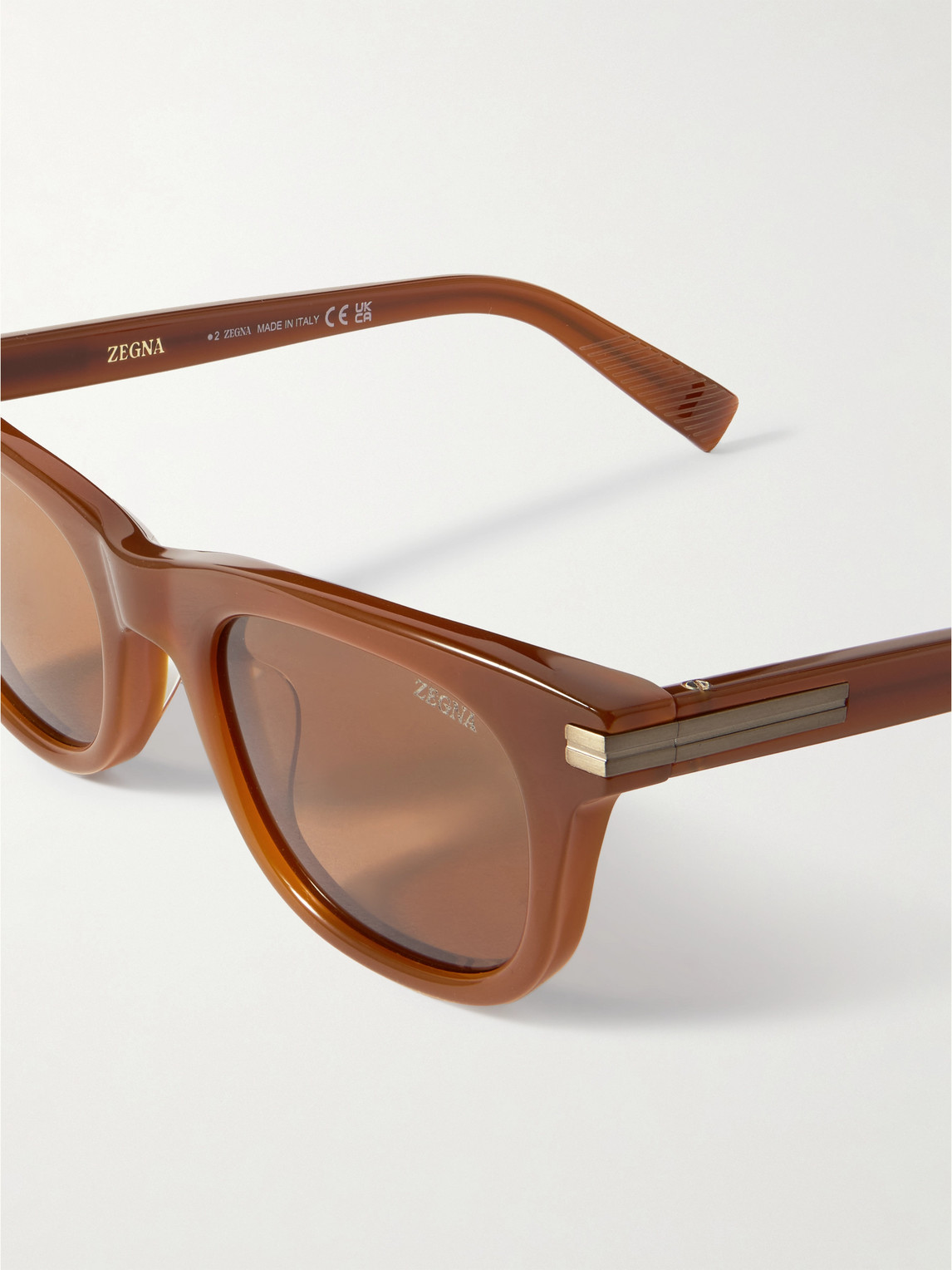  Zegna - D-frame Acetate Sunglasses - Men - Brown 
