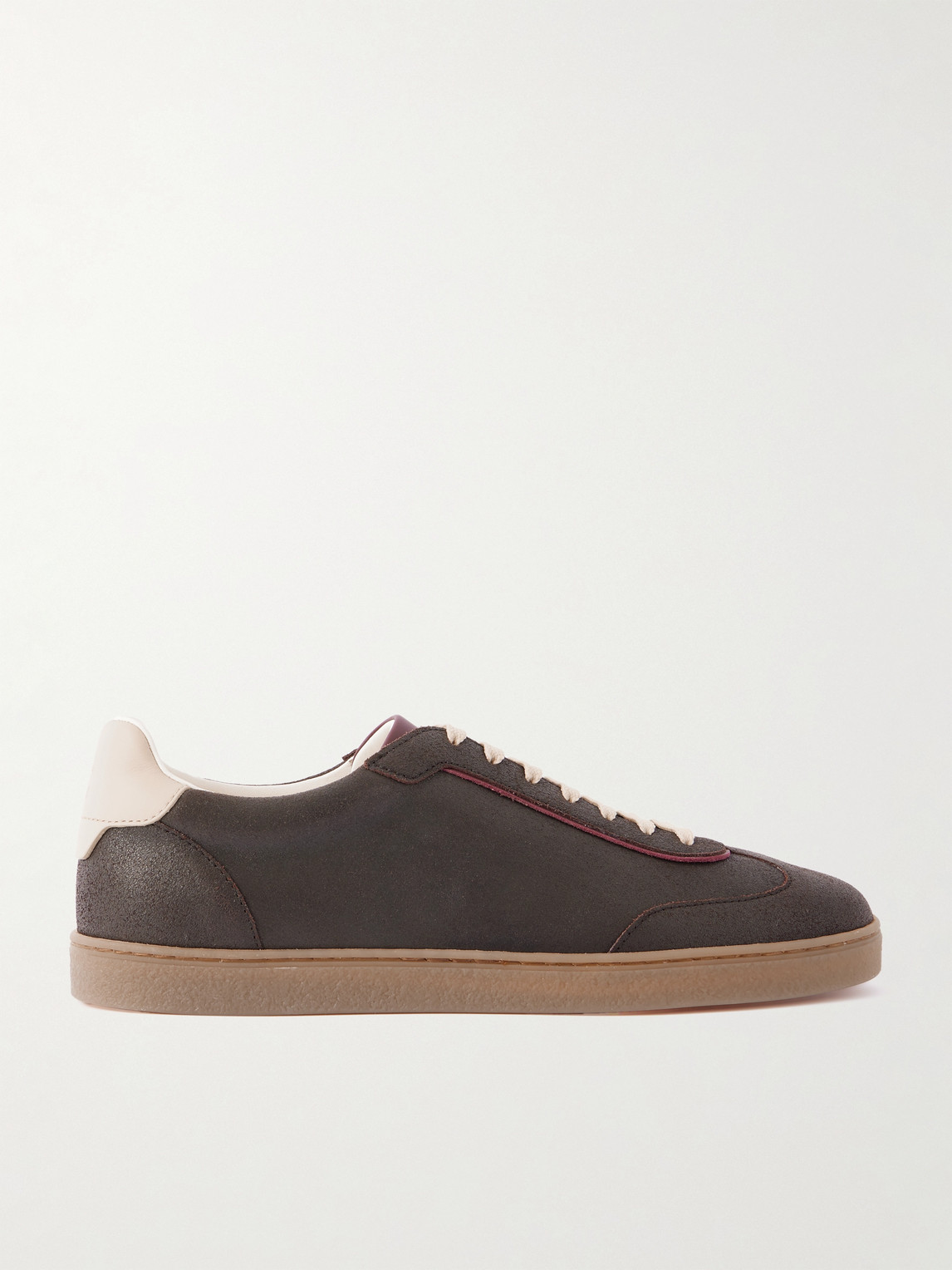 Brunello Cucinelli Coda di Rondine Leather-Trimmed Waxed-Suede Sneakers - Men | Thumbnail 6 Brunello Cucinelli Coda di Rondine Leather-Trimmed Waxed-Suede Sneakers - Men | Thumbnail 6