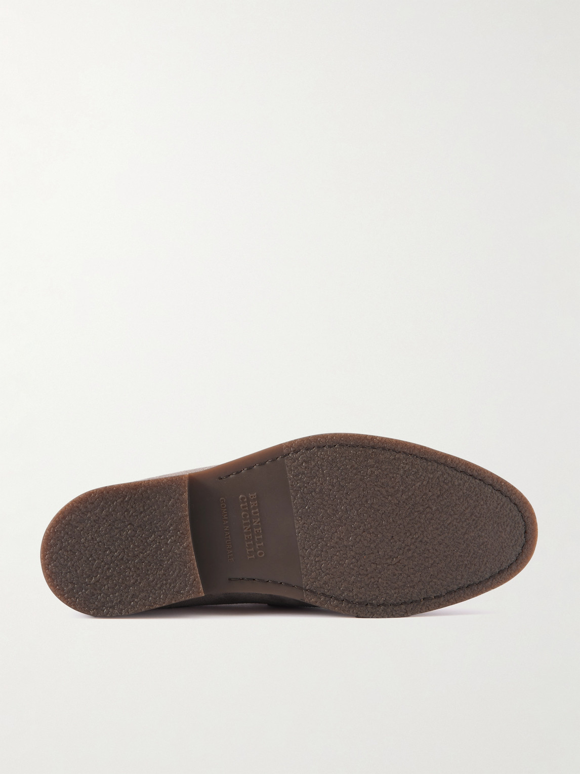 Brunello Cucinelli Suede Penny Loafers In Brown