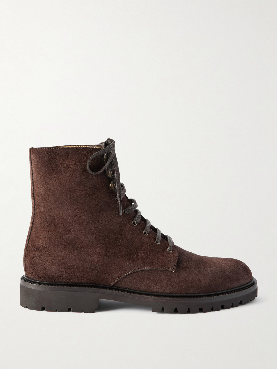 Brunello Cucinelli Polacco Suede Boots In Brown
