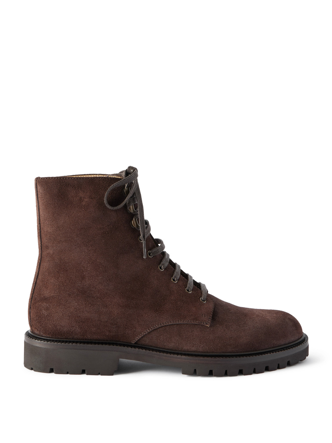 Brunello Cucinelli Polacco Suede Boots In Brown