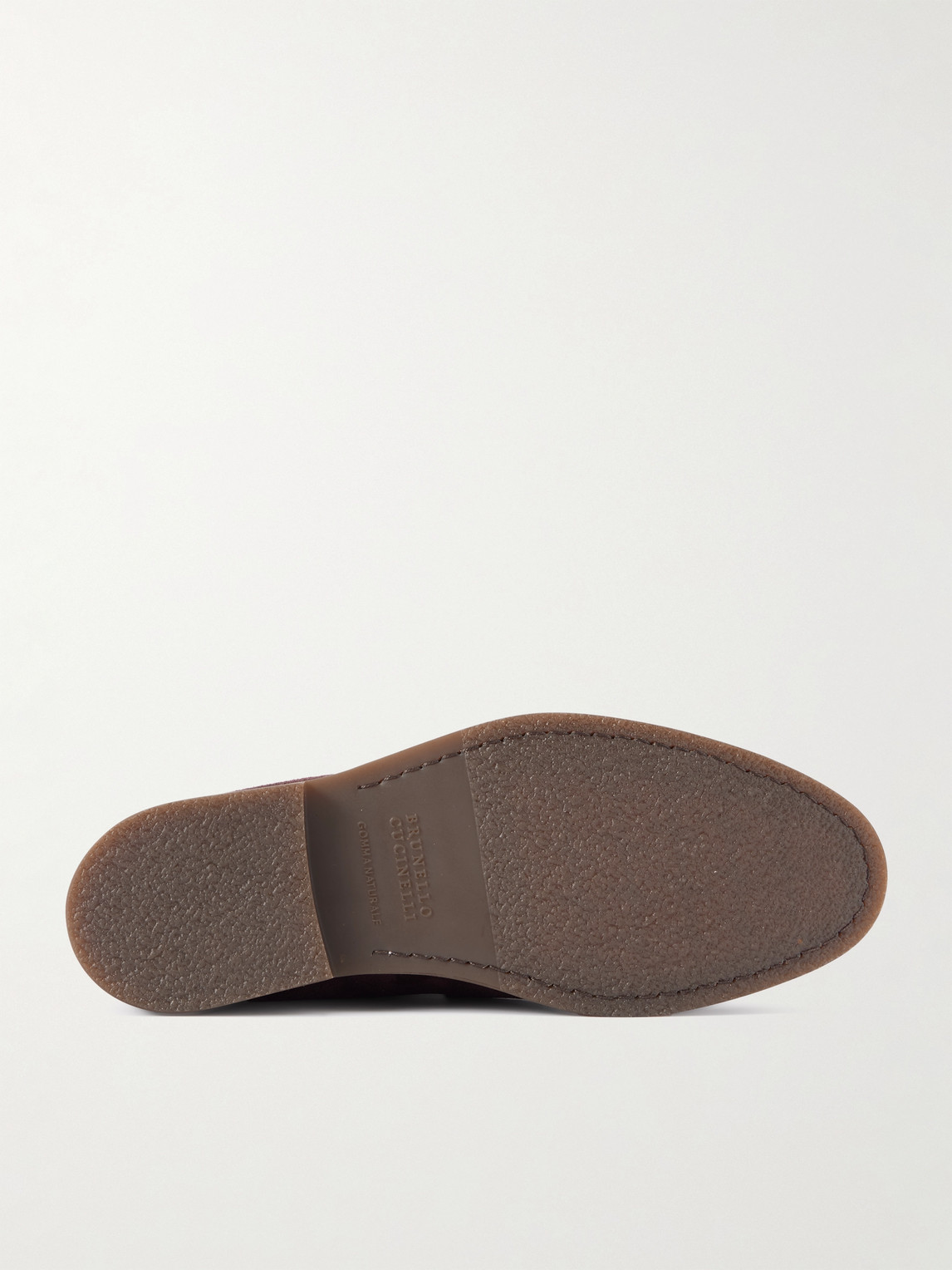 Brunello Cucinelli Waxed-suede Penny Loafers In Burgundy