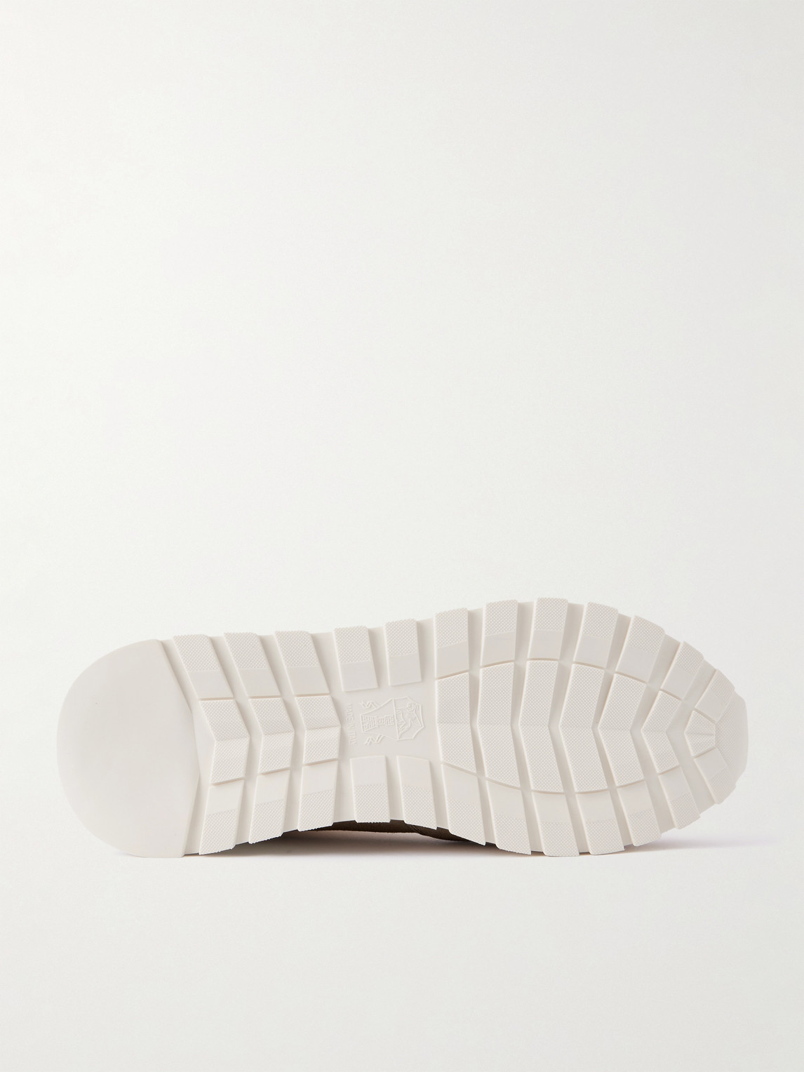 Brunello Cucinelli Olimpo Suede-trimmed Full-grain Leather Sneakers In Neutral