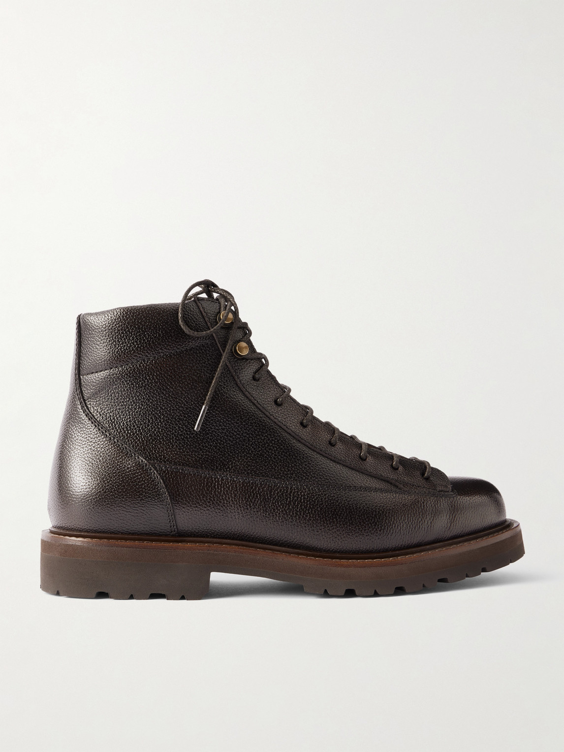 Brunello Cucinelli Full-Grain Leather Hiking Boots - Men
