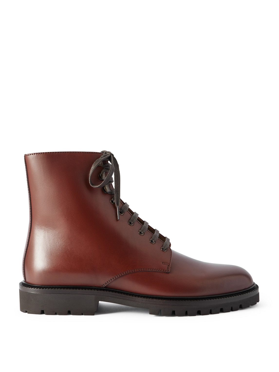 Brunello Cucinelli Polacco Leather Boots In Brown