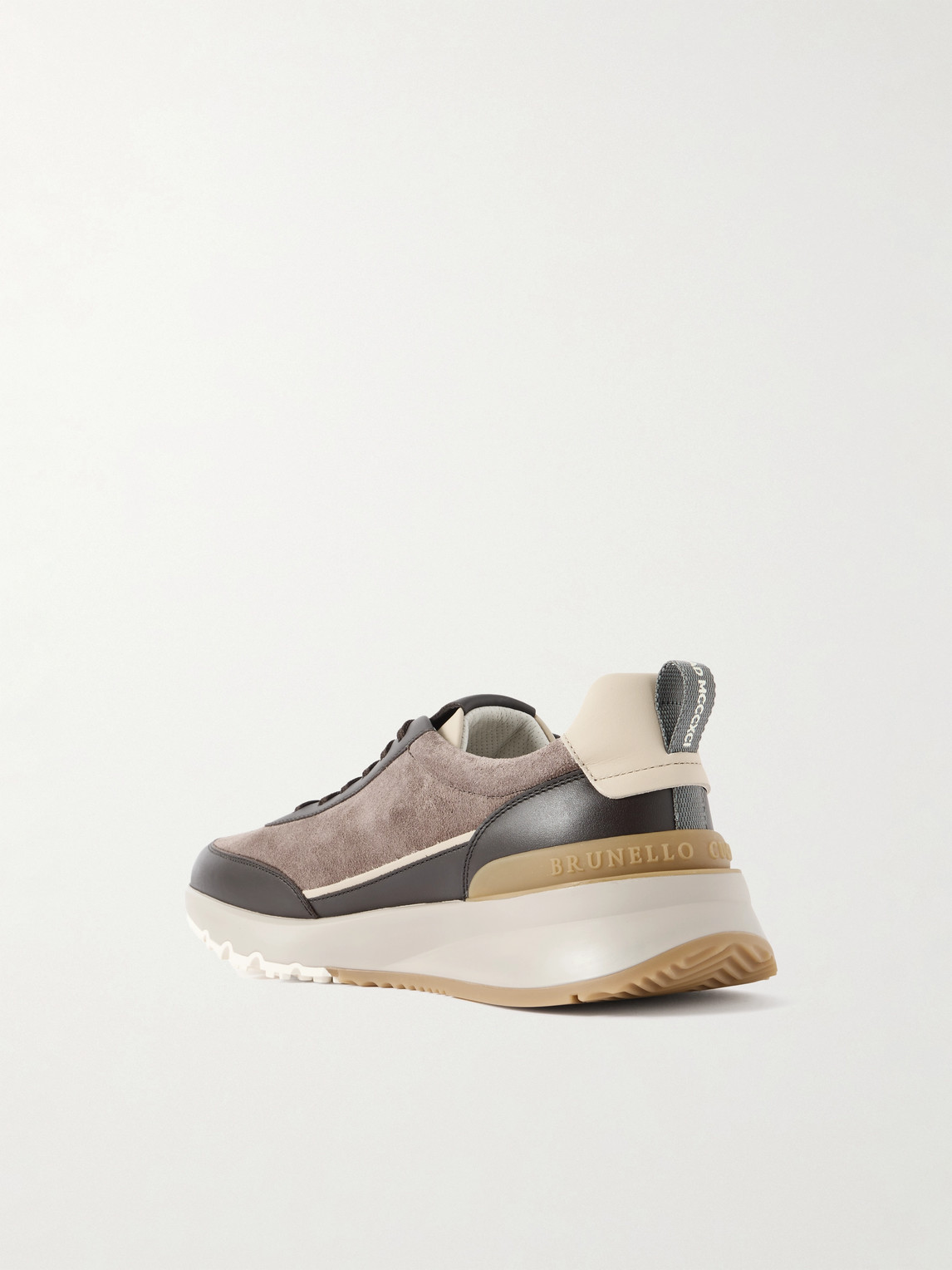 Brunello Cucinelli Leather-suede Runner 2.0 Sneakers In Brown