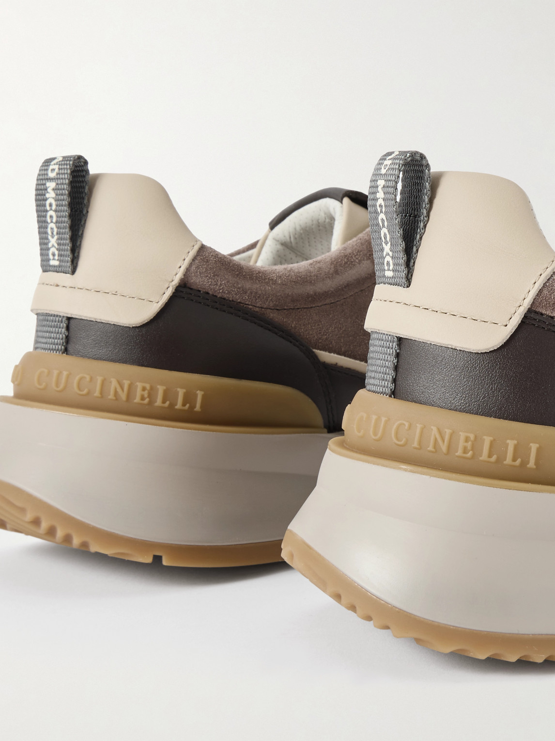 Brunello Cucinelli Leather-suede Runner 2.0 Sneakers In Brown