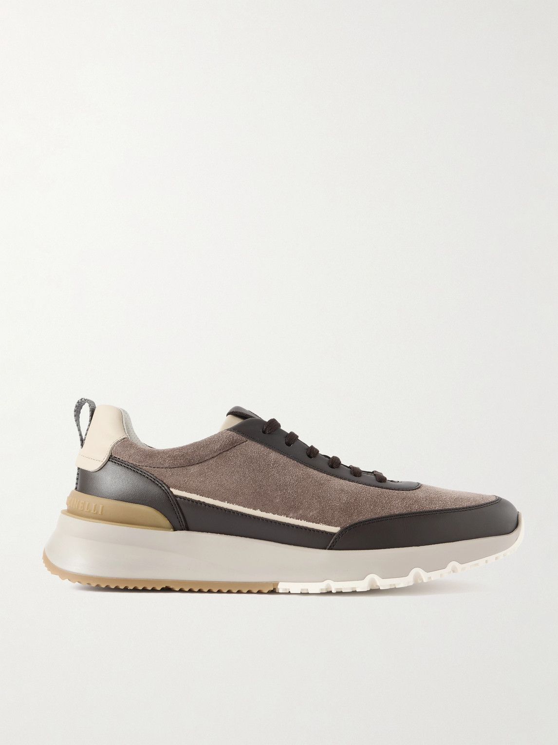 Brunello Cucinelli Leather-Trimmed Suede Sneakers - Men
