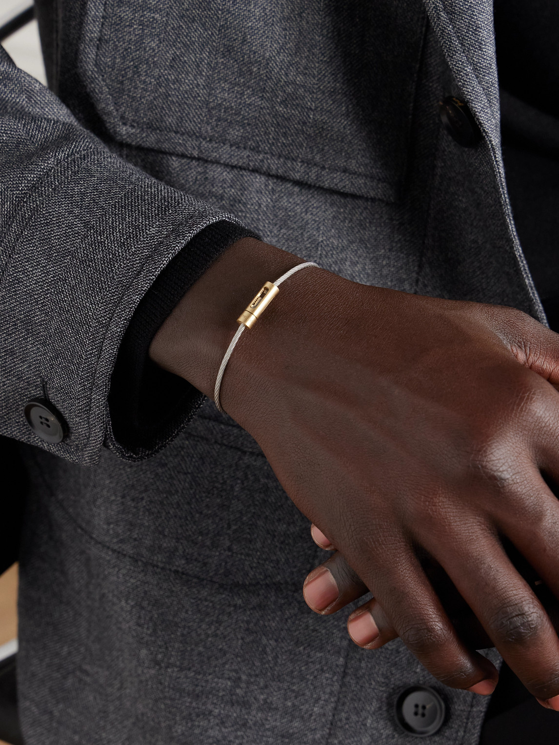 6G 18-Karat Gold, Titanium and Sterling Silver Bracelet — 2