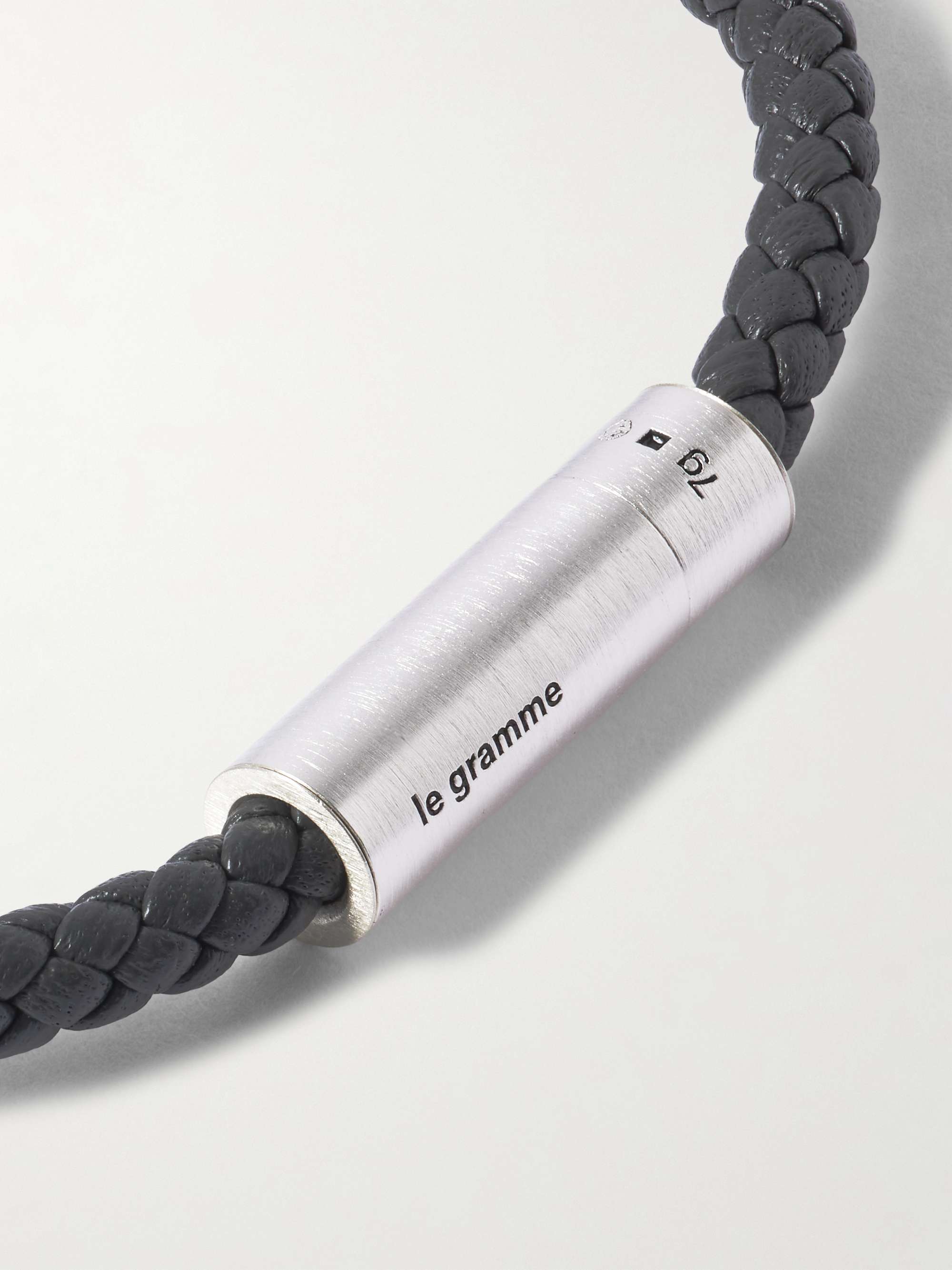 LE GRAMME 7g Sterling Silver and Leather Cable Bracelet for Men