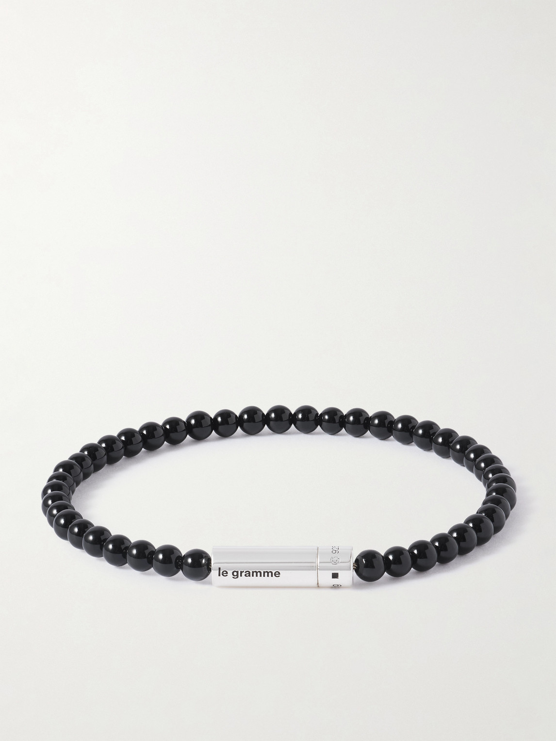 Le Gramme – 11g Sterling Silver and Onyx Beaded Bracelet