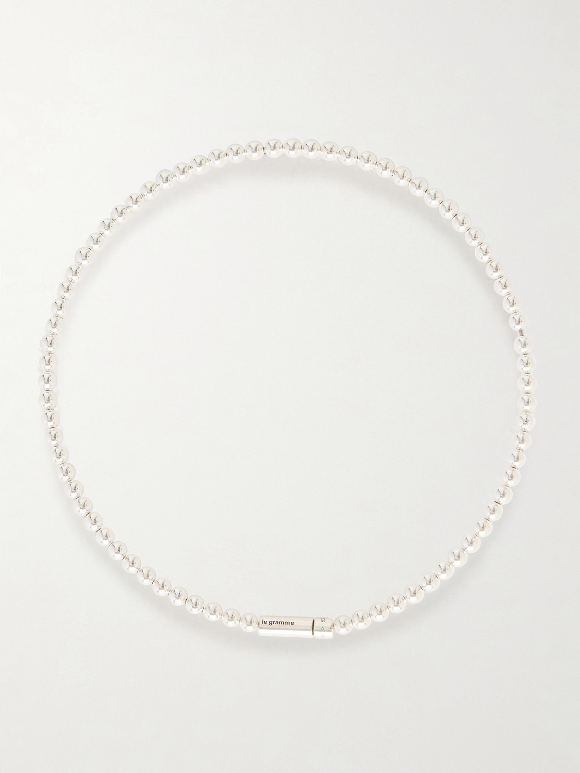 LE GRAMME 53g Beaded Sterling Silver Necklace - Men