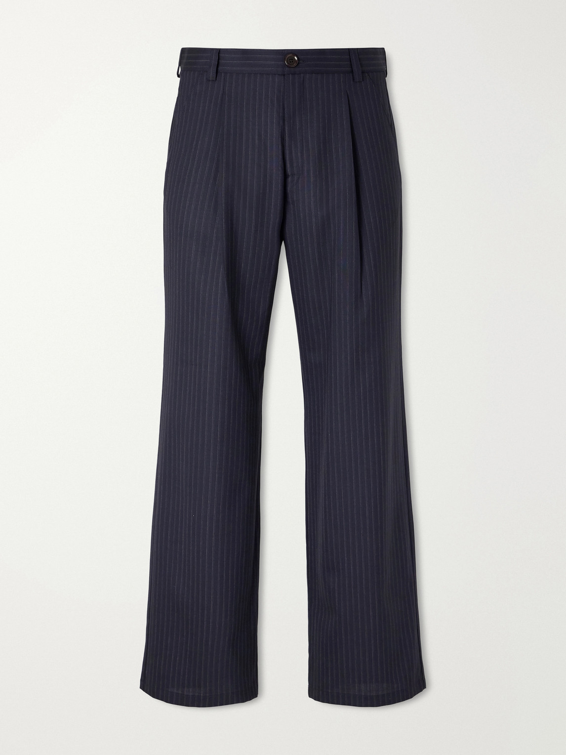 Oliver Spencer Orsman Wide-leg Pinstriped Wool Pants In Blue