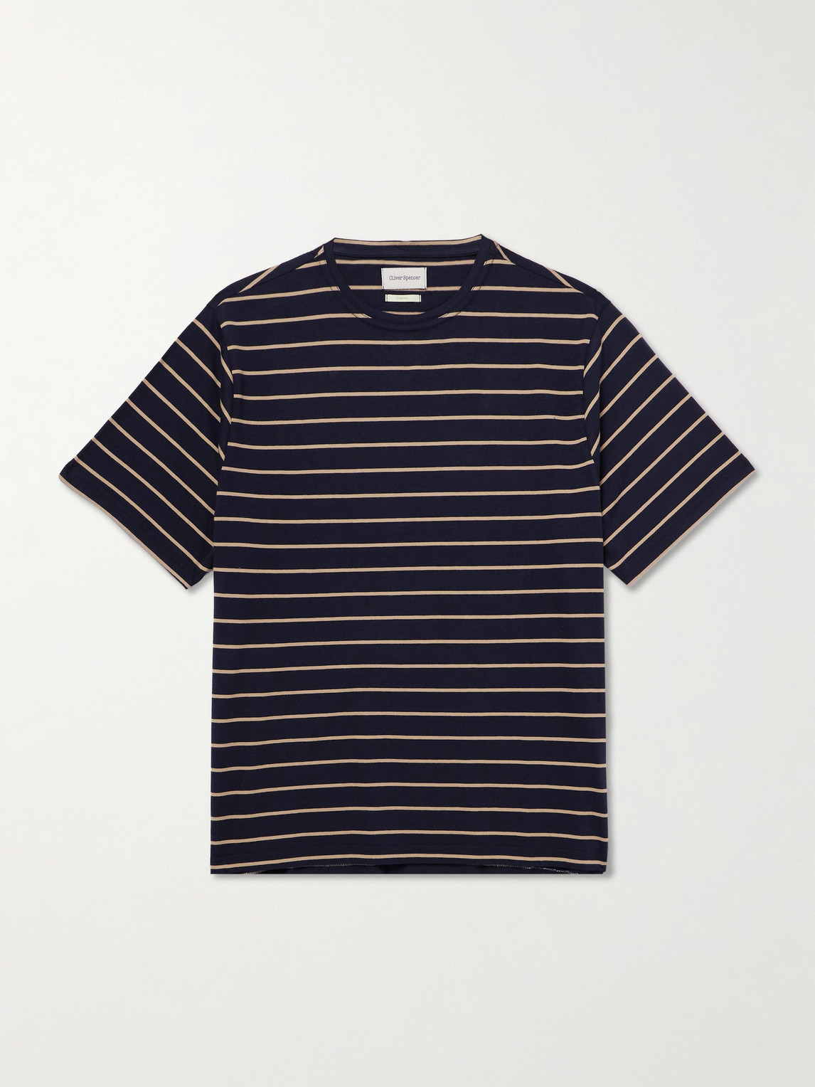 Oliver Spencer Webber Striped Cotton-jersey T-shirt In Black