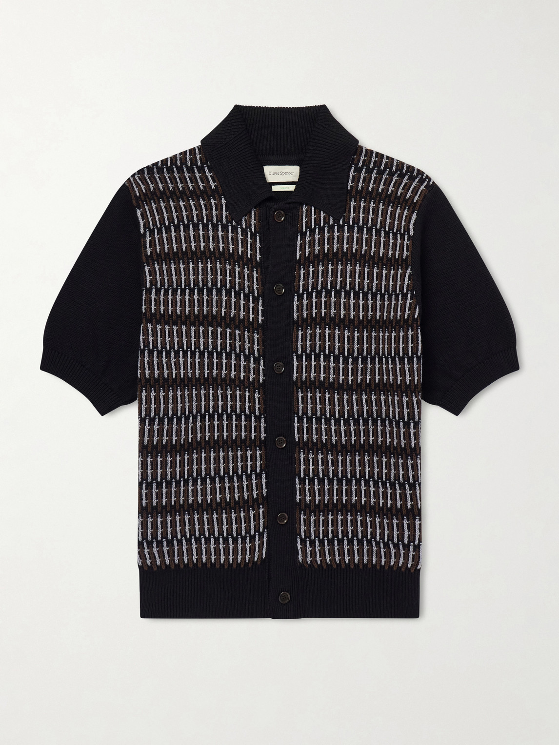 Oliver Spencer Rossell Knitted Organic Cotton Shirt In Blue