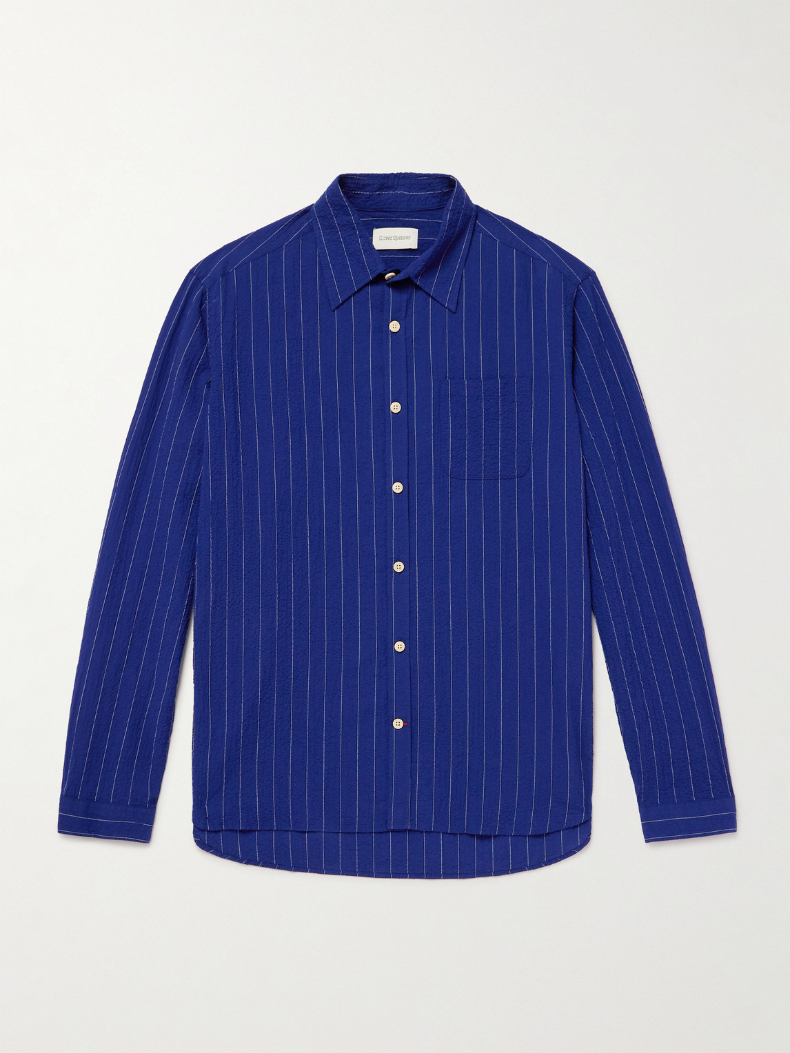 Oliver Spencer Atlanta Cotton-corduroy Shirt In Blue