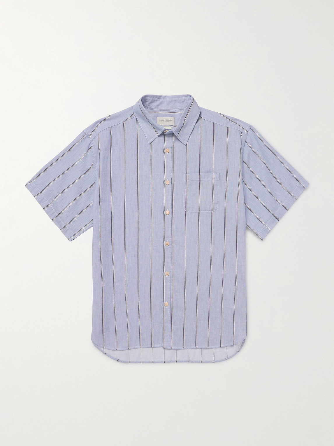 Oliver Spencer Atlanta Striped Cotton Shirt In Blue