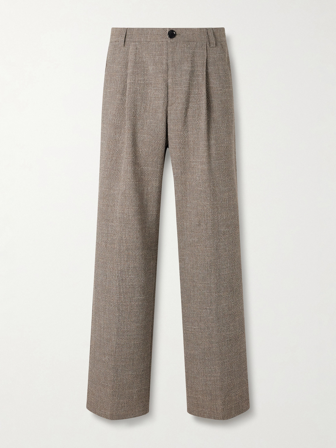 Oliver Spencer Orsman Wide-leg Gingham Woven Trousers In Brown
