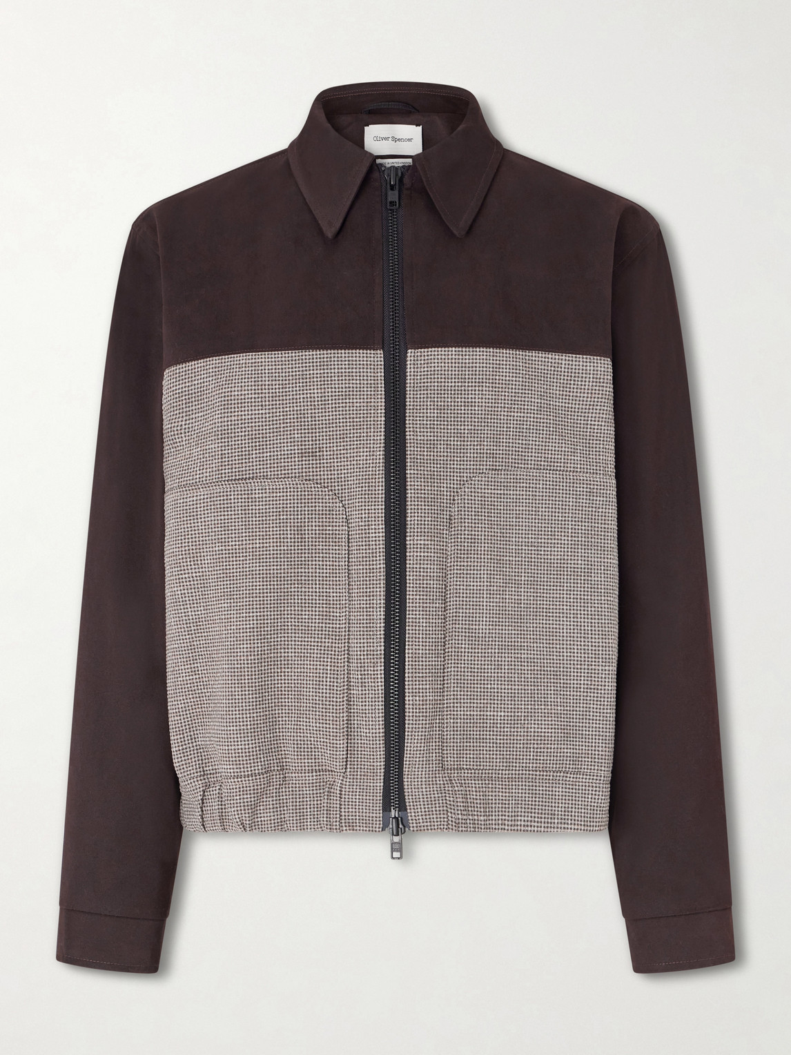 Oliver Spencer Bembridge Twill And Seersucker Blouson Jacket In Brown