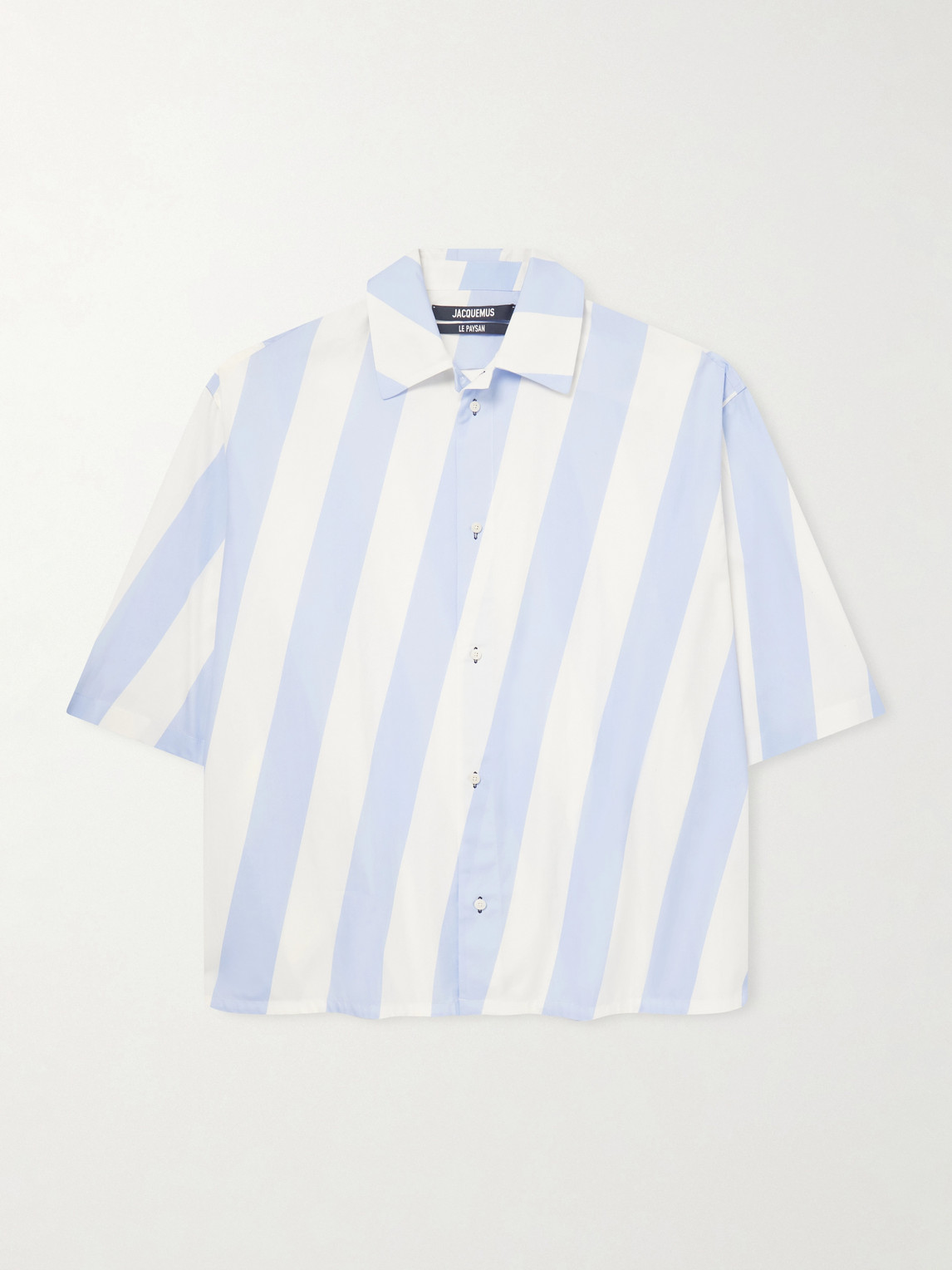 Jacquemus La Triangle Oversized Striped Cotton-Poplin Shirt IT 50