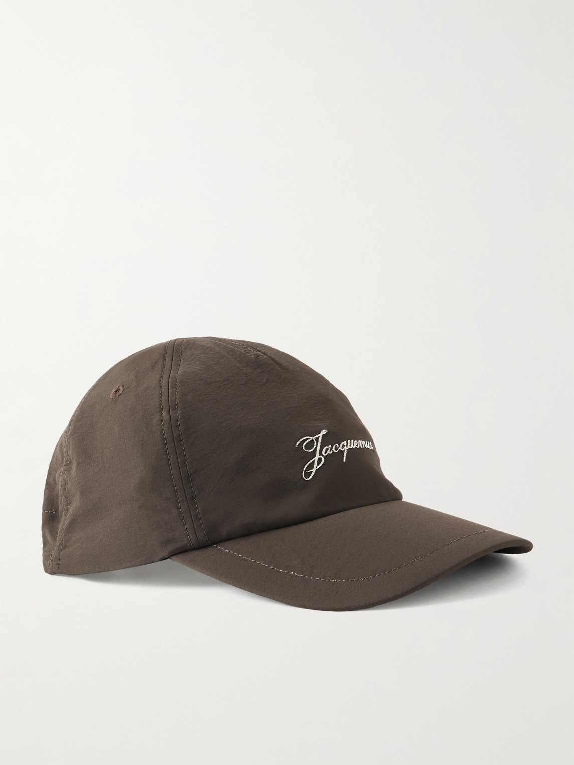 Jacquemus Baluchon Logo-embroidered Shell Baseball Cap In Brown