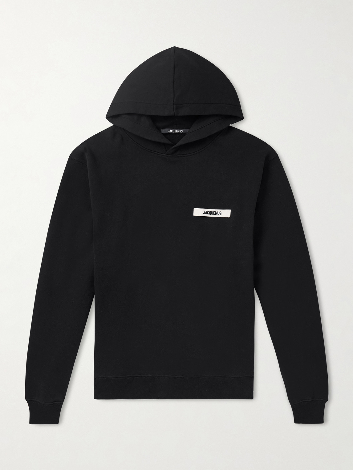 Jacquemus Cotton Fabric Hoodie With Long Sleeves In Black