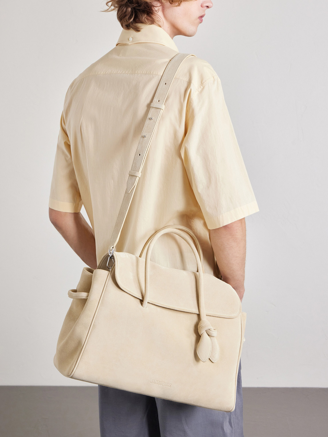  Jacquemus - Le Turismo Knotted Suede Tote Bag - Men - Neutrals 