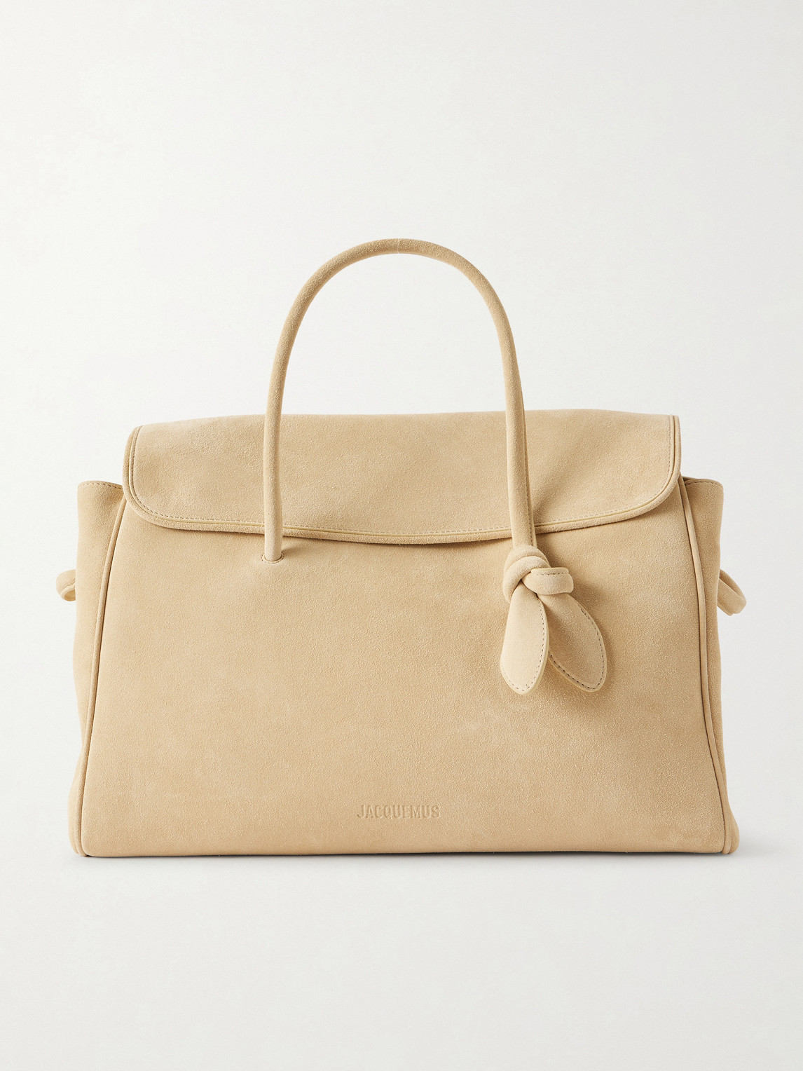 Jacquemus Le Turismo Knotted Suede Tote Bag In Neutral
