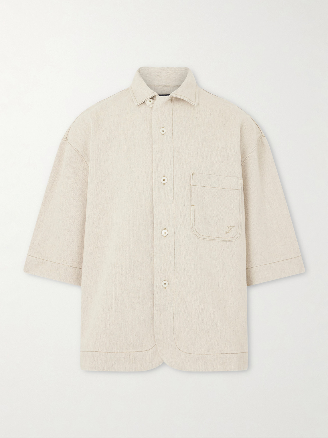 Jacquemus Paysan Cotton and Hemp-Blend Denim Shirt IT 50
