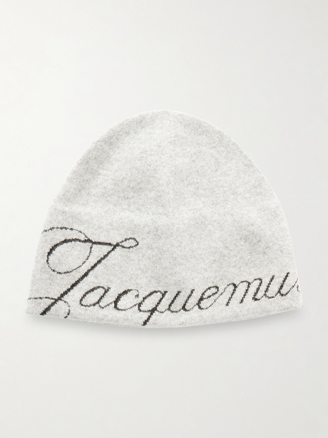 Jacquemus The Atelier Logo-jacquard Knitted Beanie In Burgundy