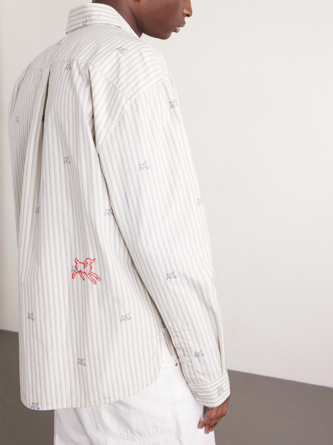  Jacquemus - Embroidered Striped Cotton Shirt - Men - Neutrals - It 54 