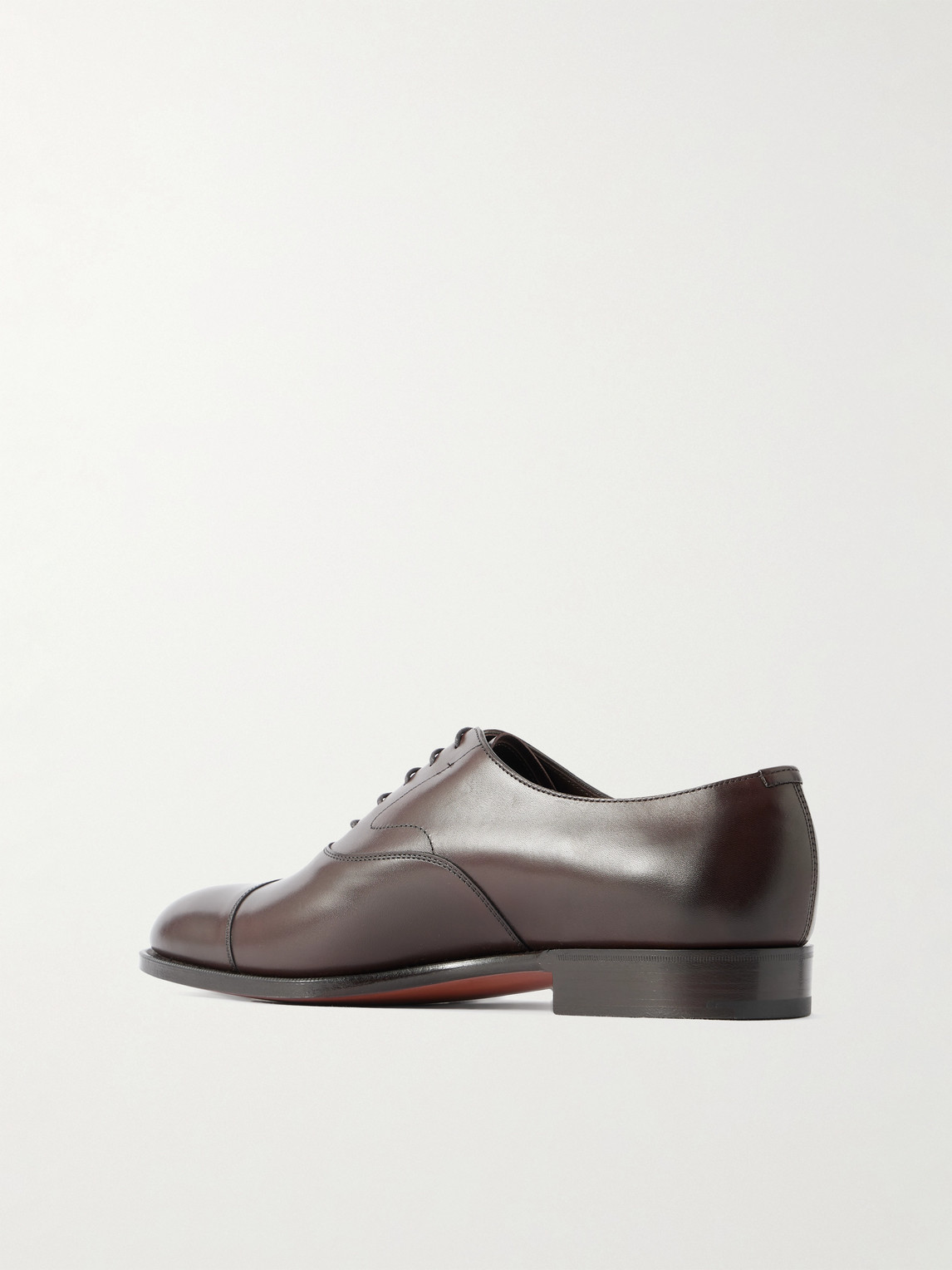 Edward Green Chelsea Cap-toe Burnished-leather Oxford Shoes In Brown