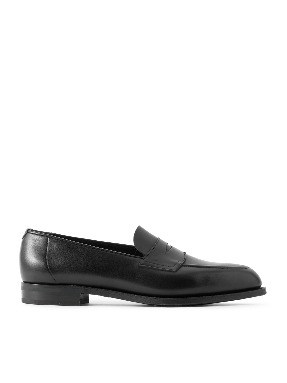 Edward Green Piccadilly Leather Penny Loafers In Black