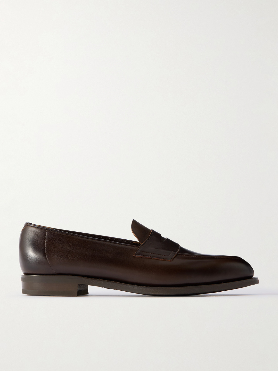 Edward Green Piccadilly Leather Penny Loafers In Brown
