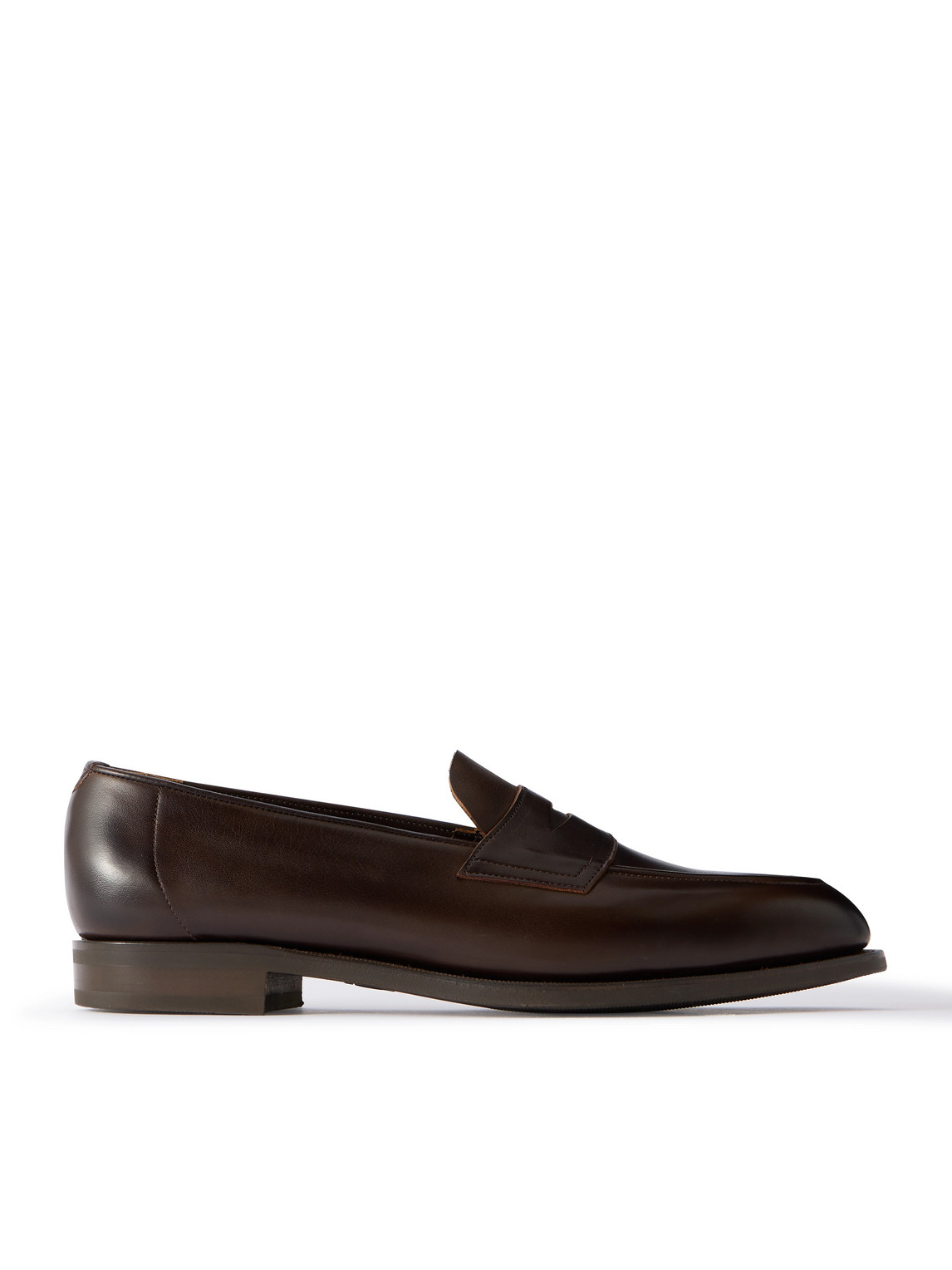 Edward Green Piccadilly Leather Penny Loafers In Brown