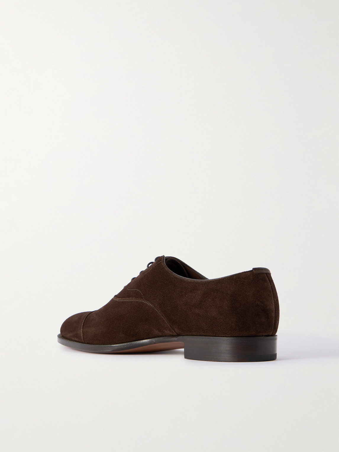 Edward Green Chelsea Cap-toe Suede Oxford Shoes In Brown
