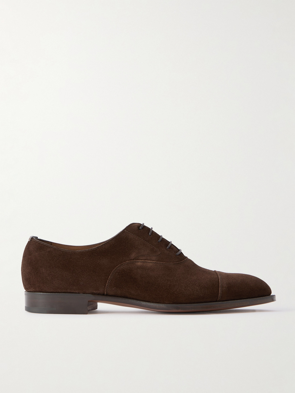 Edward Green Chelsea Cap-toe Suede Oxford Shoes In Brown