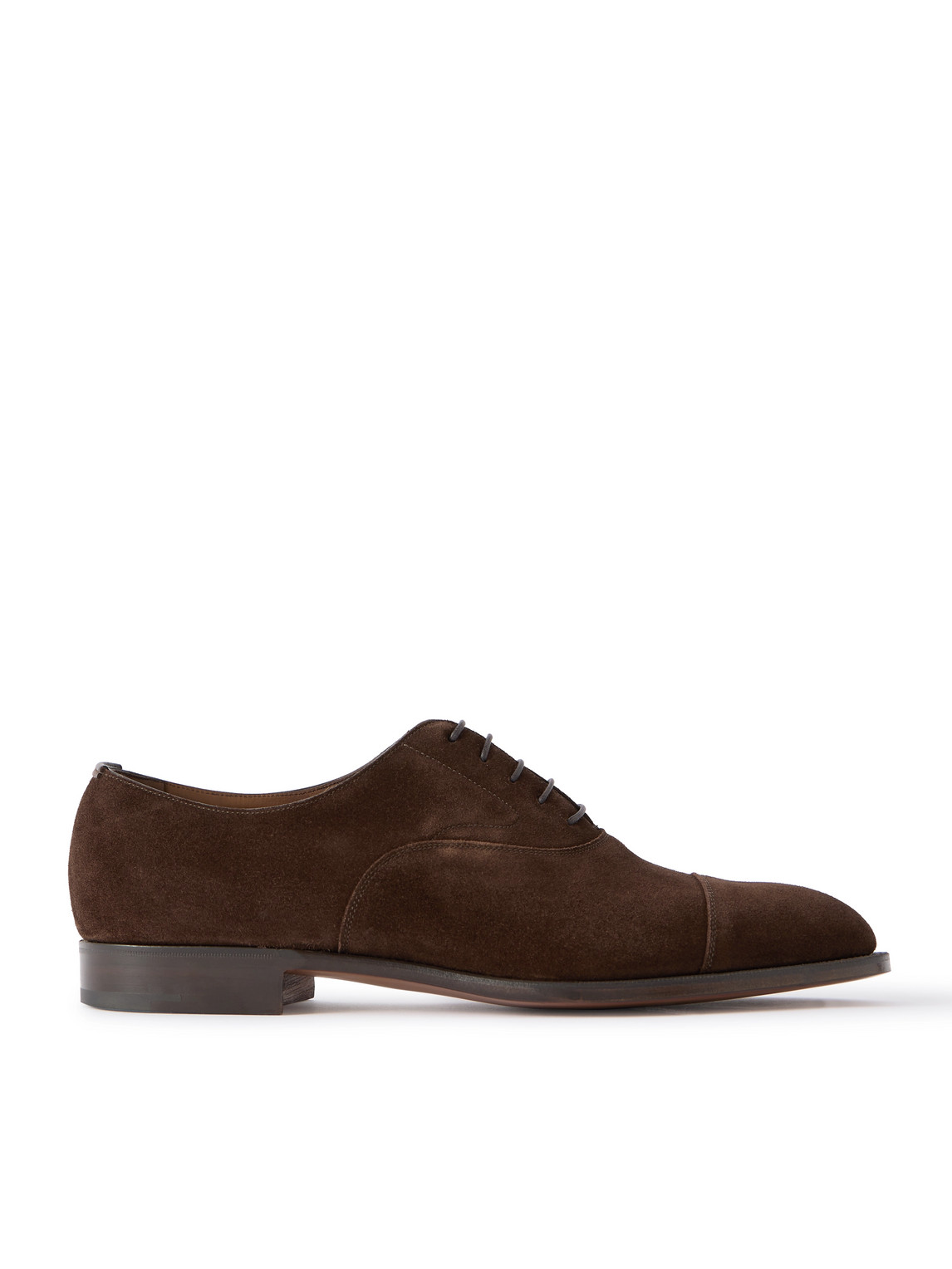 Edward Green Chelsea Cap-toe Suede Oxford Shoes In Brown