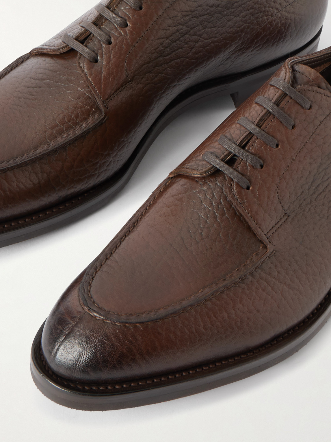 Edward Green Dover Full-grain Leather Derby Shoes In Brown